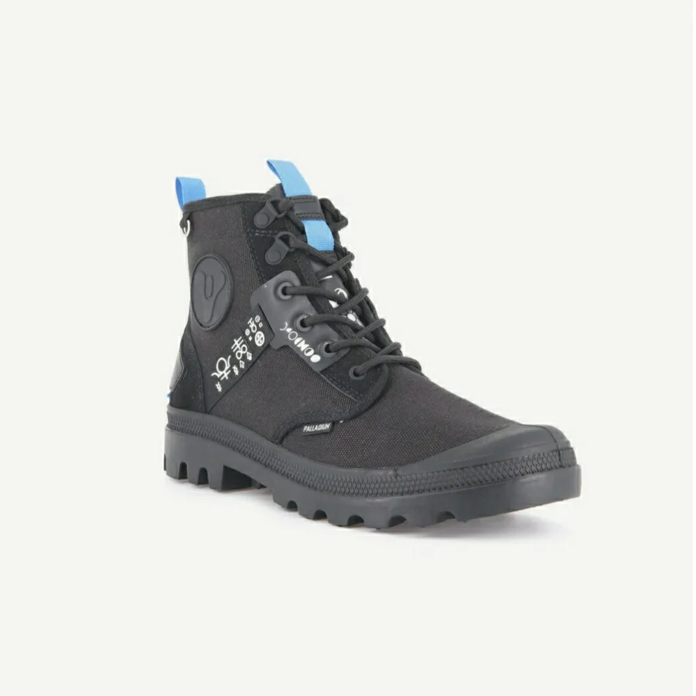 Palladium Pampa X Destiny 2 Moto Combat Boots Men Size: 7 Black & Blue NWT - Picture 4 of 11